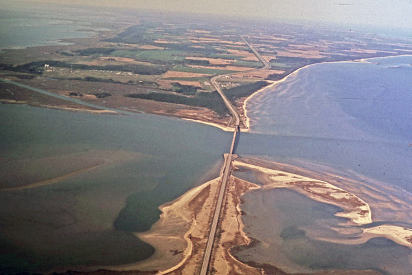 Old aerial image of CBBT